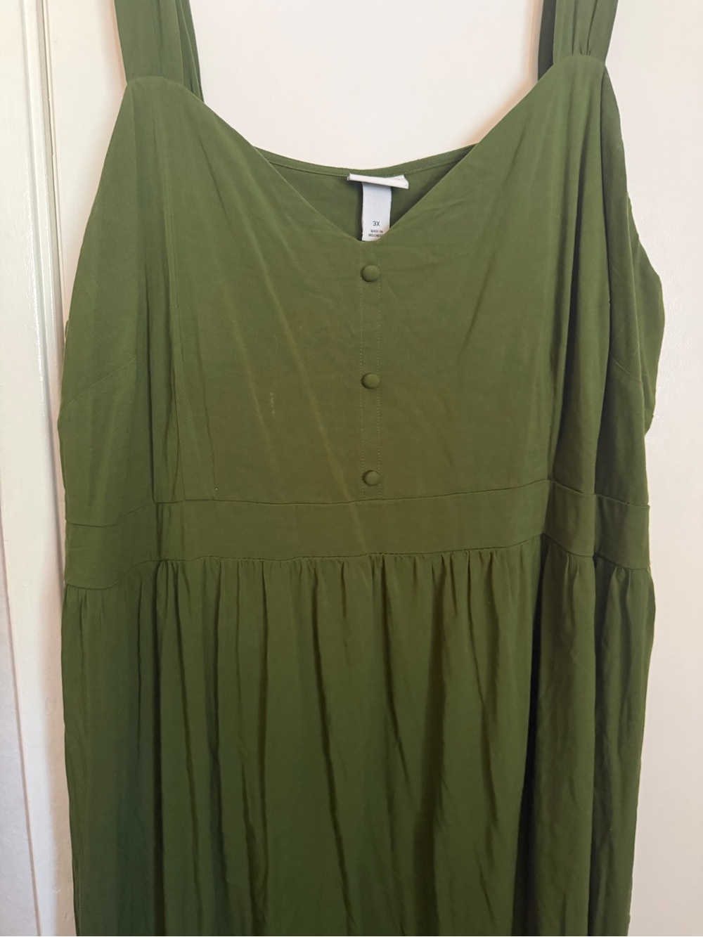 Ava & Viv Olive Green Tiered Midi Dress - Picture 2 of 4